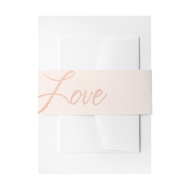 Rosen-GoldLiebe Wedding Einladungsbanderole (Vorderseite Beispiel)