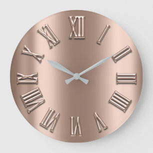 Rosen-Goldluxusmetalldünne silberne römische Große Wanduhr