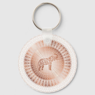 Rosen-Goldmandala-Elefant Schlüsselanhänger