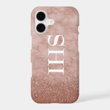 Rosen-Goldmarmor-Monogramm-Telefon-Kasten