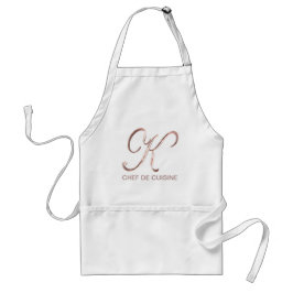Rosen-Goldmonogramm K Chef de Cuisine oder Ihr Schürze