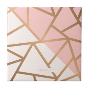 Rosen-Goldmosaik Fliese