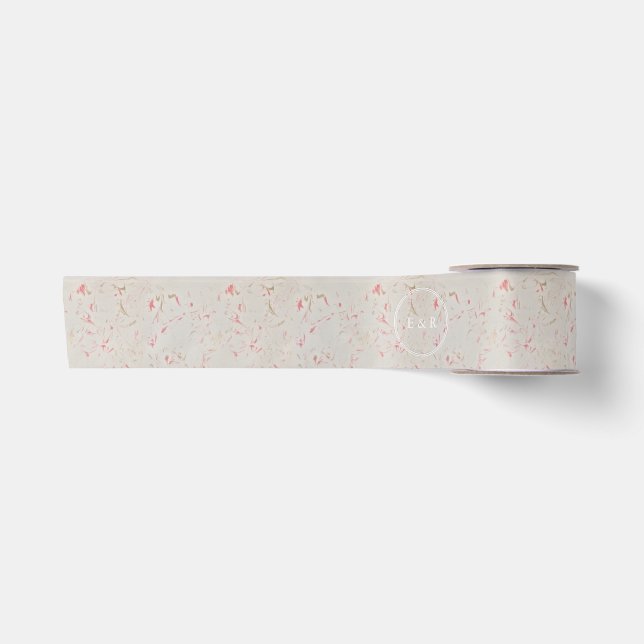 Rosen-Goldrosa Champagne wirbelte Marmor Satinband (Vorderseite)