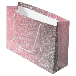 Rosen-Goldrosa-Schein-Trendy LuxusGlitzer Große Geschenktüte