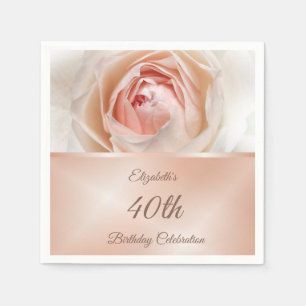 Rosen-GoldRosen-Geburtstag Serviette