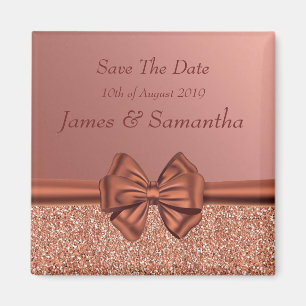 Rosen-Goldsatin-Bogen - Save the Date Magnet