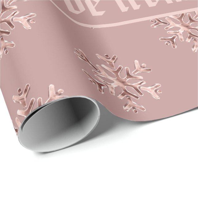 Rosen-Goldschneeflocke-Muster-elegantes Geschenkpapier (Rolleneckpunkt)