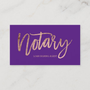 Rosen-Goldtypographie des Notars elegante lila Visitenkarte