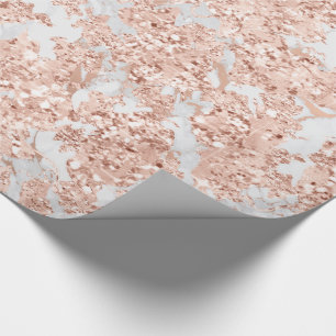 Rosen-Goldweißer grauer Glitzer-Braut-Marmor Geschenkpapier