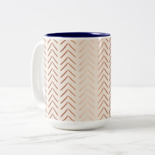 Rosen-GoldZickzack Muster auf Creme Zweifarbige Tasse