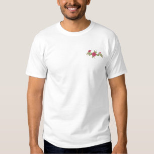 Rosen-Grenze Besticktes T-Shirt