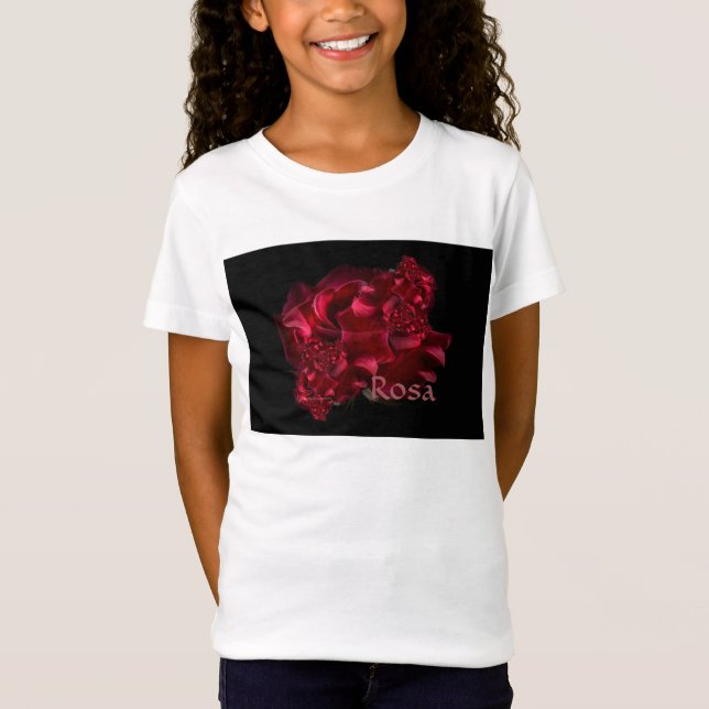 Rosen-Gruppen-Entwurfs-Mädchen-T-Shirt Rosa T-Shirt (Vorderseite)