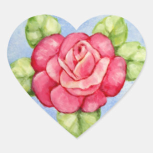 Rosen-Herz-Aufkleber Herz-Aufkleber