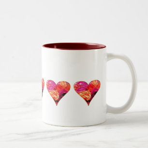 Rosen-Herz-Tasse Zweifarbige Tasse