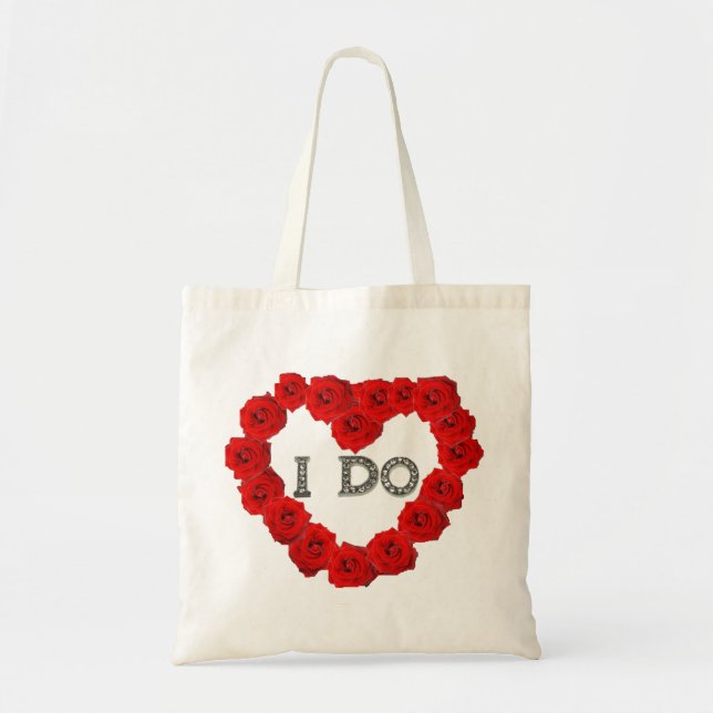 Rosen-Herz tue ich Bling Hochzeits-Tasche Tragetasche (Vorne)