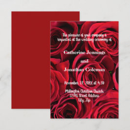 Rosen-Hintergrund - Einladung der Hochzeits-3x5