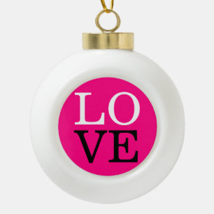 Rosen Hintergrund Liebe Hochzeit Keramik Kugel-Ornament