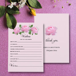 Rosen-Hochzeitsnadel mit rosa Fragrande wünscht Hinweiskarte
