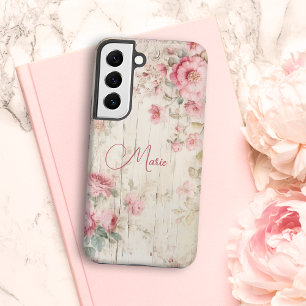 Rosen im Stil eines rustikalen Cottage auf altem H Samsung Galaxy Hülle
