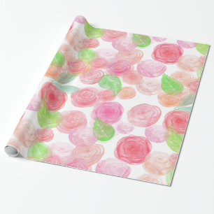Rosen in Aquarellfarbe Geschenkpapier