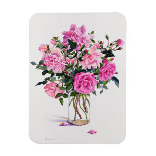 Rosen in einem Glasglas Magnet