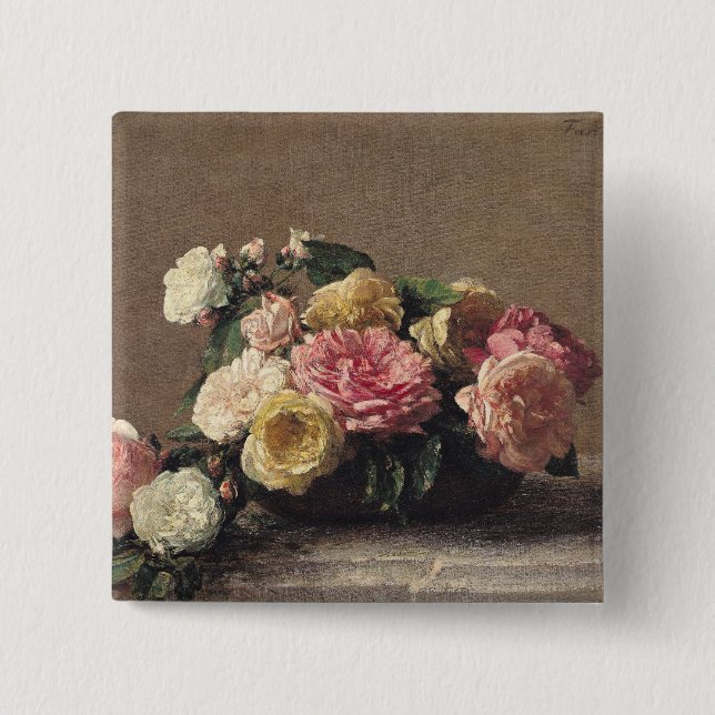 Rosen in einem Teller, 1882 Button (Vorderseite)
