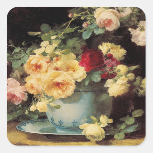 Rosen in einer blauen Schüssel - Aufkleber