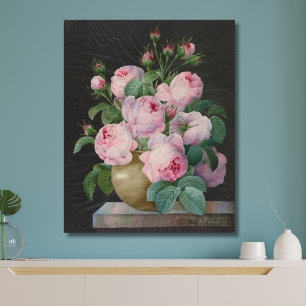 Rosen in einer Vase - Pierre Joseph Redouté Leinwanddruck