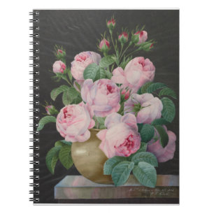 Rosen in einer Vase - Pierre Joseph Redouté Notizblock