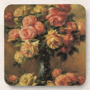 Rosen in einer Vase von Pierre Renoir Getränkeuntersetzer