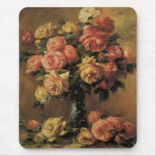 Rosen in einer Vase von Pierre Renoir, Vintage Fin Mousepad