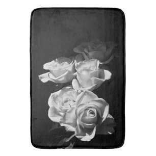 Rosen in Schwarz und Weiß Badematte