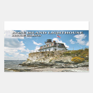 Rosen-Insel-Leuchtturm, Rhode Island Rechteckiger Aufkleber