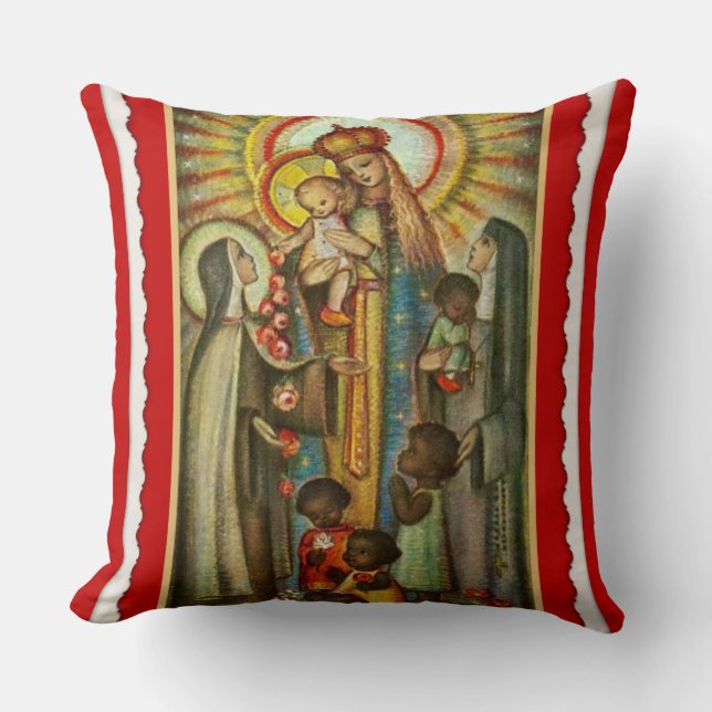 Rosen-Kinder St. Therese Katherine Drexel Mary Kissen (Vorderseite)