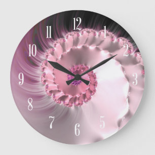 Rosen-KristallFraktal-Strudel Große Wanduhr