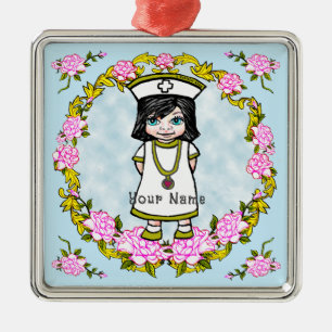 Rosen Mädchen Krankenschwester Keramik-Ornament Ornament Aus Metall