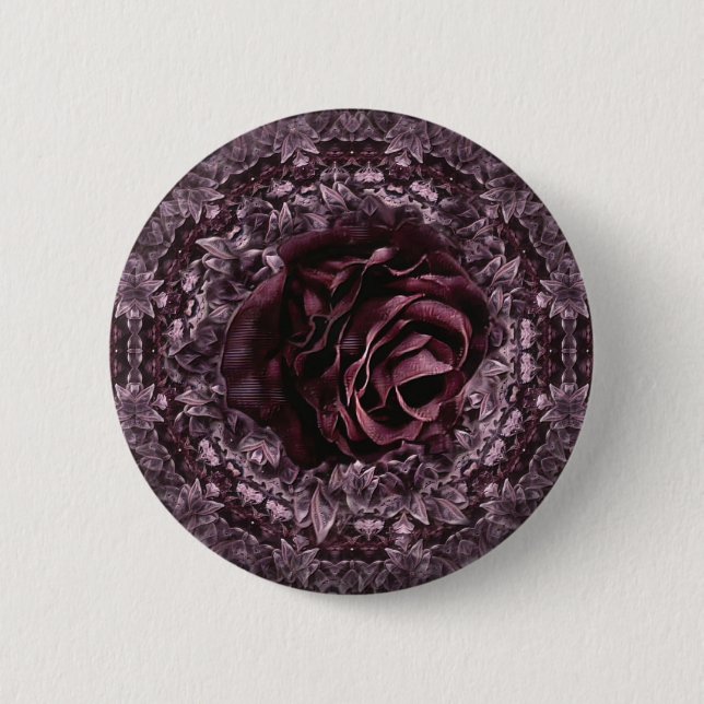 Rosen-Mandala  Button (Vorderseite)