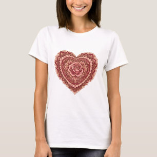 Rosen-Mandala Herz der Liebe T-Shirt