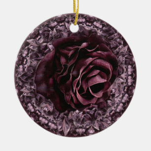 Rosen-Mandala Keramik Ornament