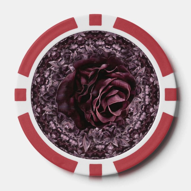 Rosen-Mandala  Pokerchips (Vorderseite)