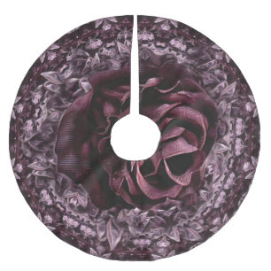 Rosen-Mandala Polyester Weihnachtsbaumdecke
