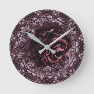 Rosen-Mandala  Runde Wanduhr