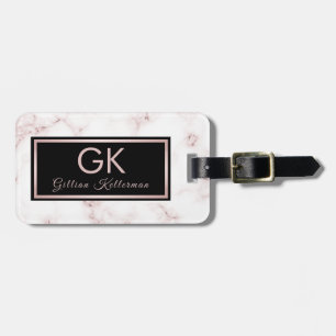 Rosen-MarmorRosen-Goldmit Monogramm Name Gepäckanhänger