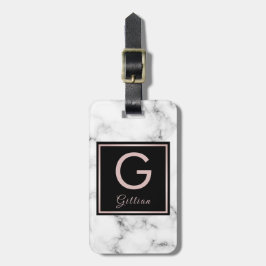 Rosen-MarmorRosen-Goldmit Monogramm Name Gepäckanhänger