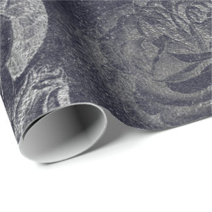 Rosen-metallischer Blumenzement-graue schwarze Geschenkpapier