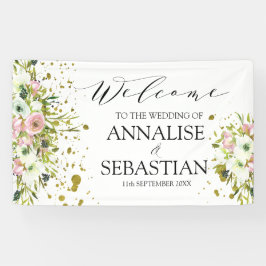 Rosen mit weißer Rose und goldenen Splash Banner