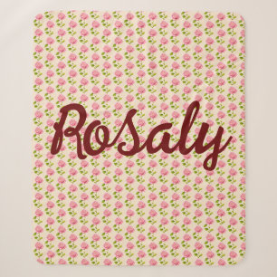 Rosen Muster rosa pink Sherpadecke