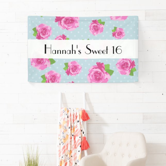 Rosen, Muster von Rose, Blume, süß 16 Banner (Insitu)