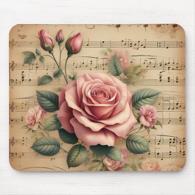 Rosen- & Noten-Mauspad Mousepad (Vorne)