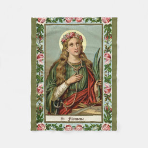 Rosen-Palmen-Schnur St. Philomena rosa Fleecedecke